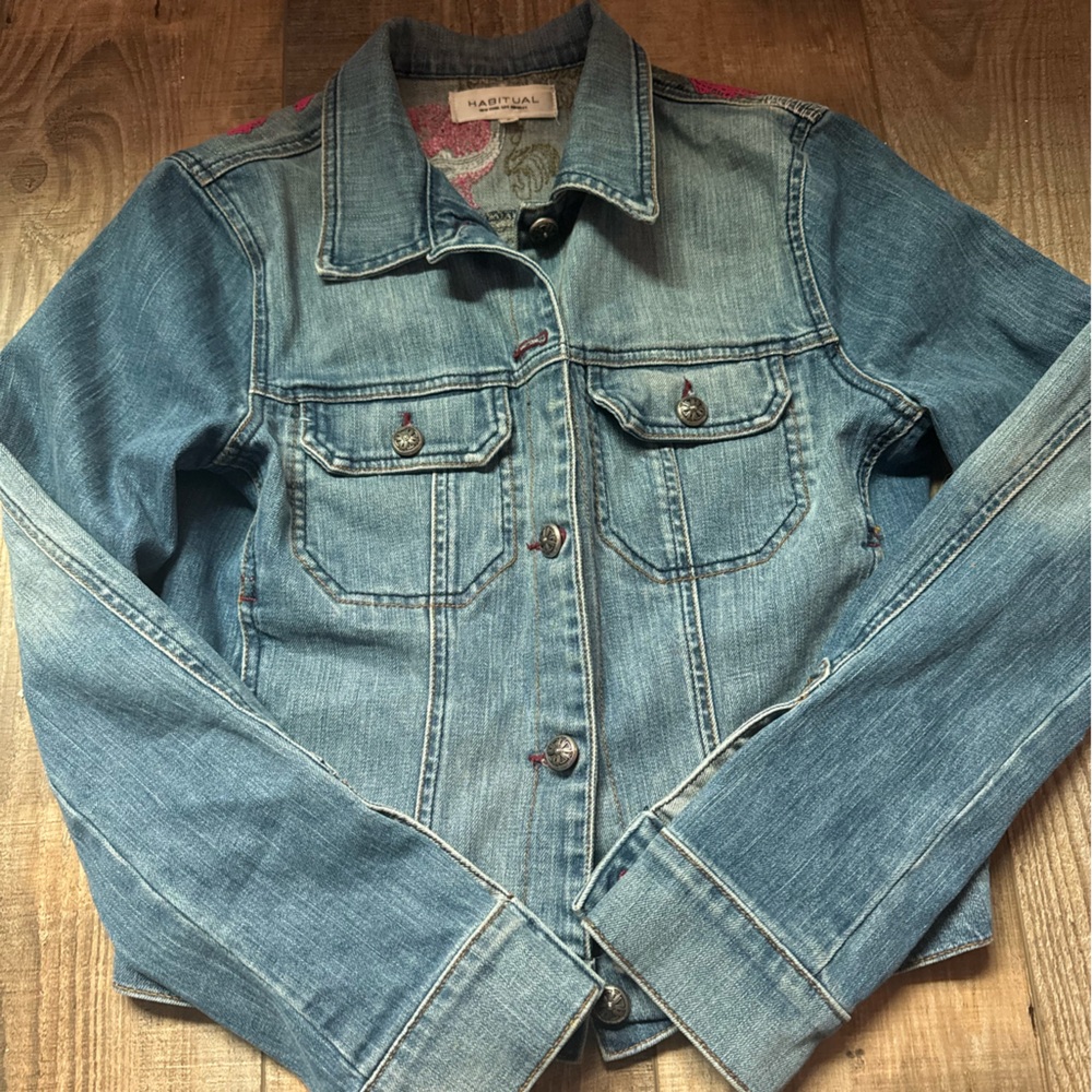 Denim Jacket with Design on the Back